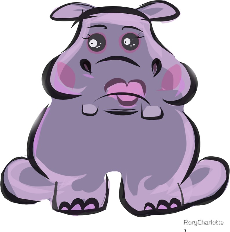 "Cute Hippo Wearing Makeup" Stickers by RoryCharlotte Redbubble