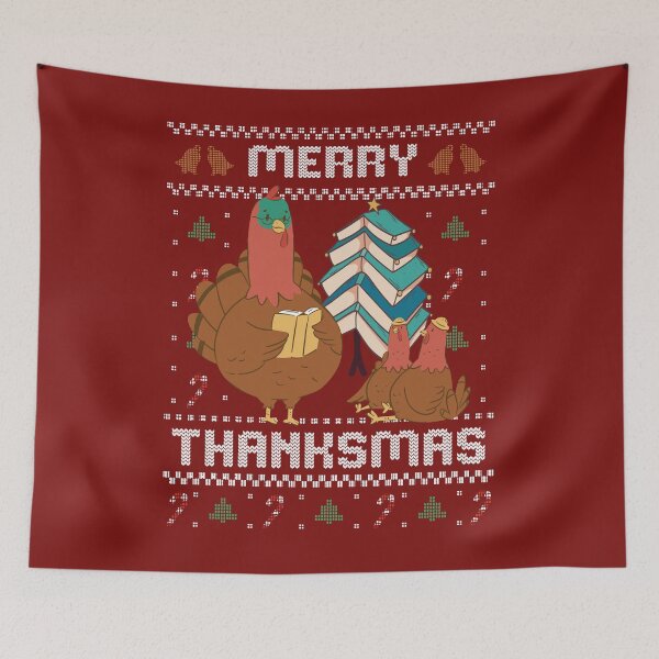 Item preview, Merry Thanxsmas Reading Teacher Ugly Christmas Thanksgiving designed and sold by MrEddie10.