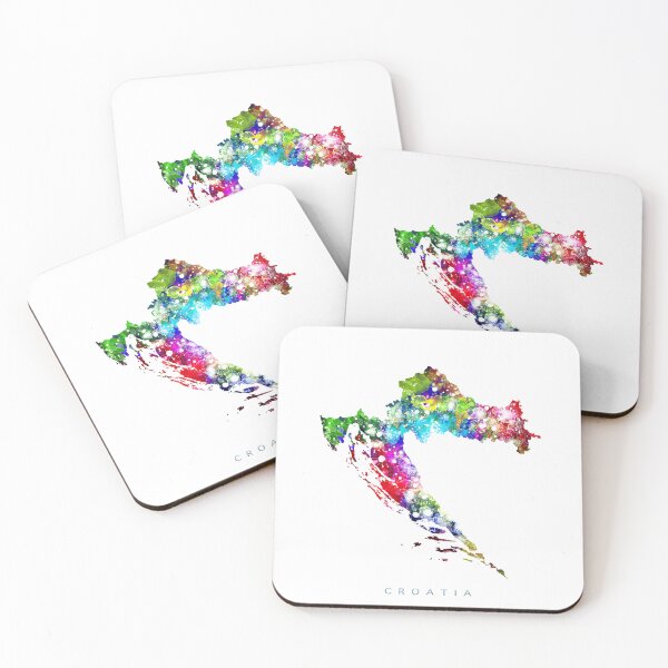 Item preview, Croatia Map Watercolor Painting designed and sold by InkistPrints.