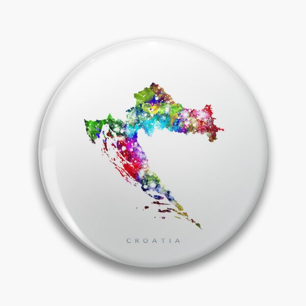 Item preview, Croatia Map Watercolor Painting designed and sold by InkistPrints.