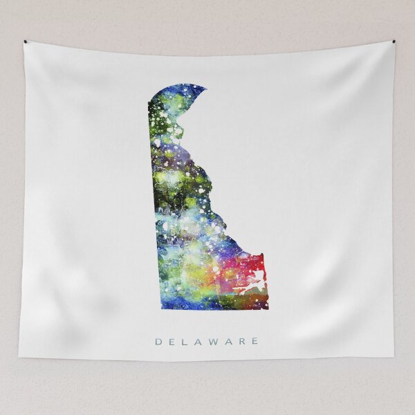 Item preview, Delaware Map Watercolor Painting designed and sold by InkistPrints.