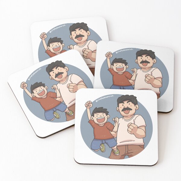 Item preview, Happy Father Dad and Son Cartoon designed and sold by SimplyDeepBrush.