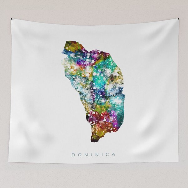 Item preview, Dominica Map Watercolor Painting designed and sold by InkistPrints.