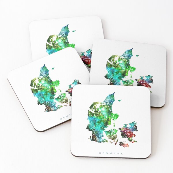 Item preview, Denmark Map Watercolor Painting designed and sold by InkistPrints.