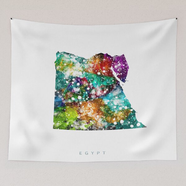 Item preview, Egypt Map Watercolor Painting designed and sold by InkistPrints.