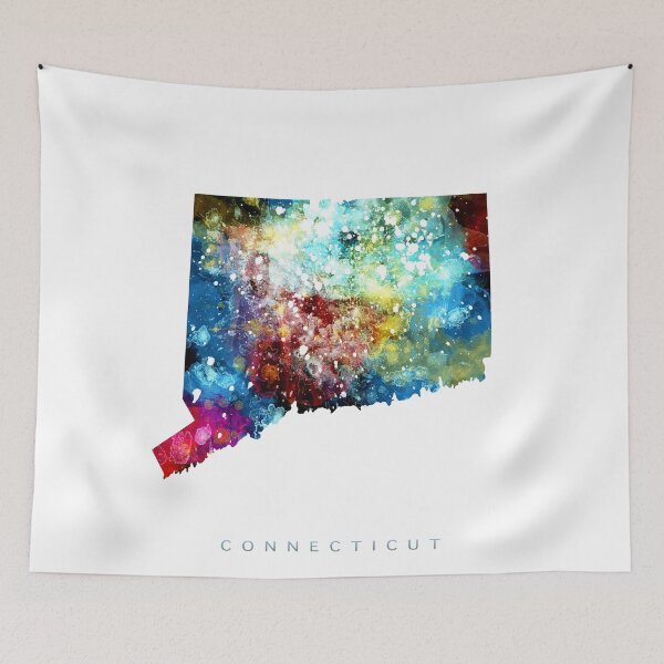 Item preview, Connecticut Map Watercolor Painting designed and sold by InkistPrints.