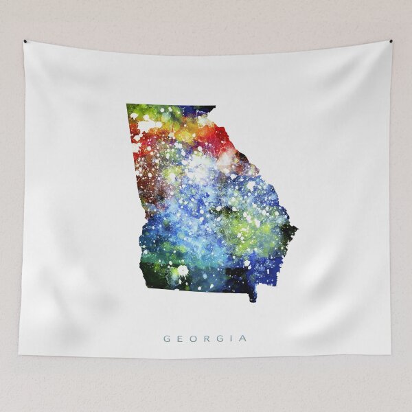 Item preview, Georgia Map Watercolor Painting designed and sold by InkistPrints.