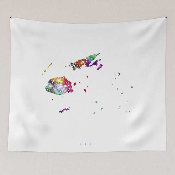 Item preview, Fiji Map Watercolor Painting designed and sold by InkistPrints.