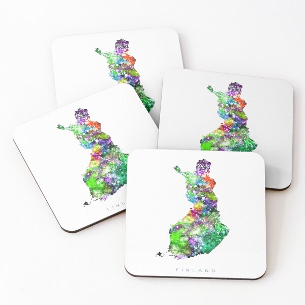 Item preview, Finland Map Watercolor Painting designed and sold by InkistPrints.