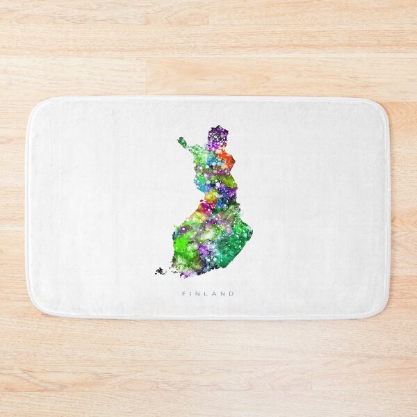 Item preview, Finland Map Watercolor Painting designed and sold by InkistPrints.