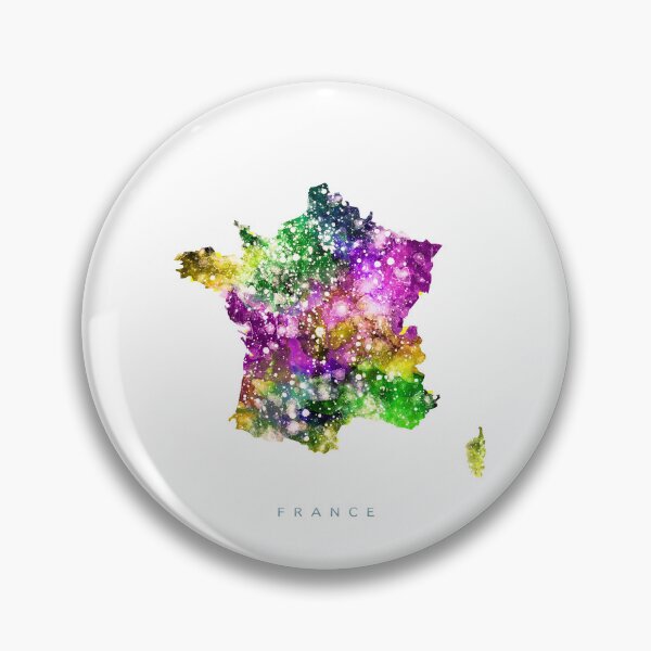 Item preview, France Map Watercolor Painting designed and sold by InkistPrints.