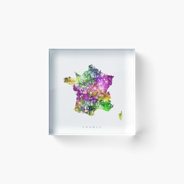 Item preview, France Map Watercolor Painting designed and sold by InkistPrints.