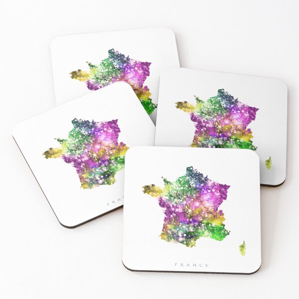 Item preview, France Map Watercolor Painting designed and sold by InkistPrints.