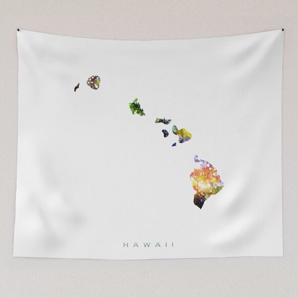 Item preview, Hawaii Map Watercolor Painting designed and sold by InkistPrints.