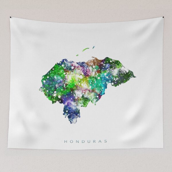 Item preview, Honduras Map Watercolor Painting designed and sold by InkistPrints.