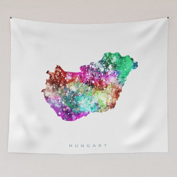 Item preview, Hungary Map Watercolor Painting designed and sold by InkistPrints.