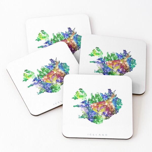 Item preview, Iceland Map Watercolor Painting designed and sold by InkistPrints.