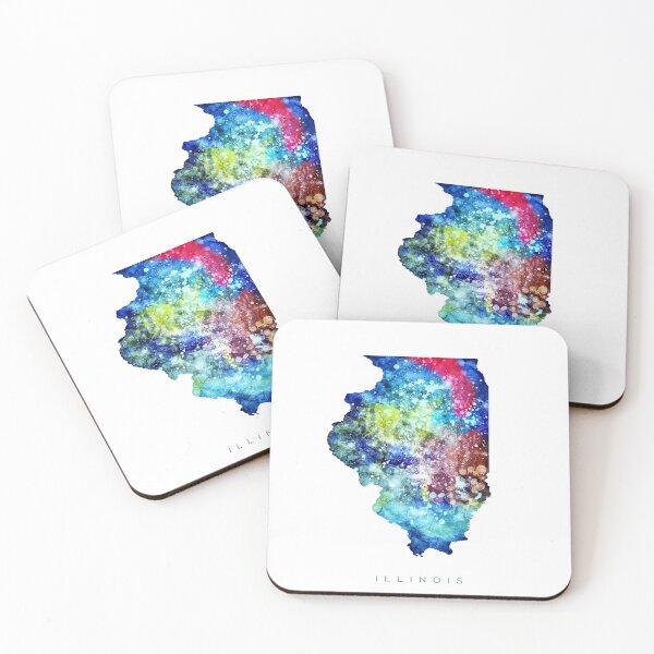 Item preview, Illinois Map Watercolor Painting designed and sold by InkistPrints.