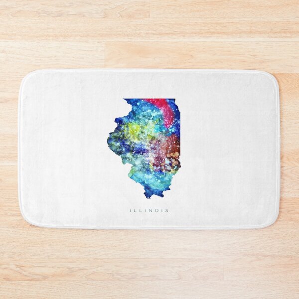 Item preview, Illinois Map Watercolor Painting designed and sold by InkistPrints.