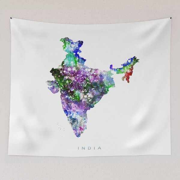 Item preview, India Map Watercolor Painting designed and sold by InkistPrints.