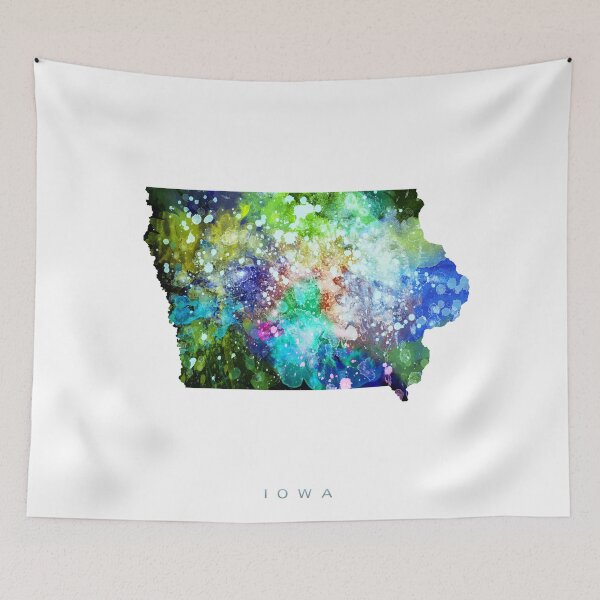 Item preview, Iowa Map Watercolor Painting designed and sold by InkistPrints.