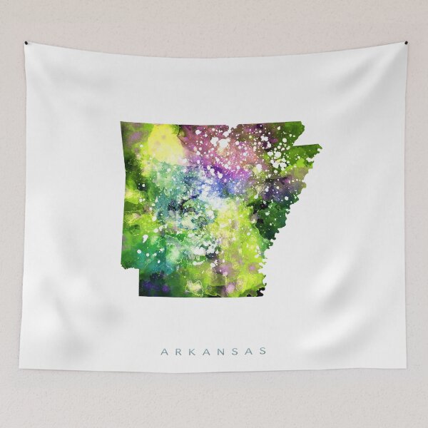 Item preview, Arkansas Map Watercolor Painting designed and sold by InkistPrints.