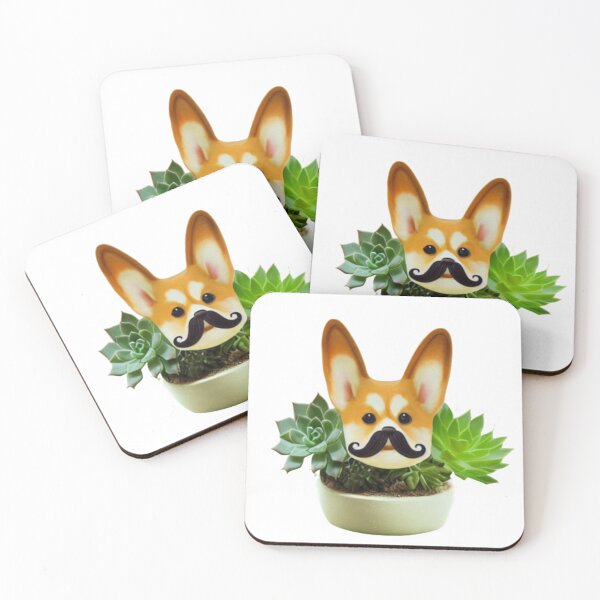 Item preview, Moustache Corgi Succulent designed and sold by Paint-of-Heart.