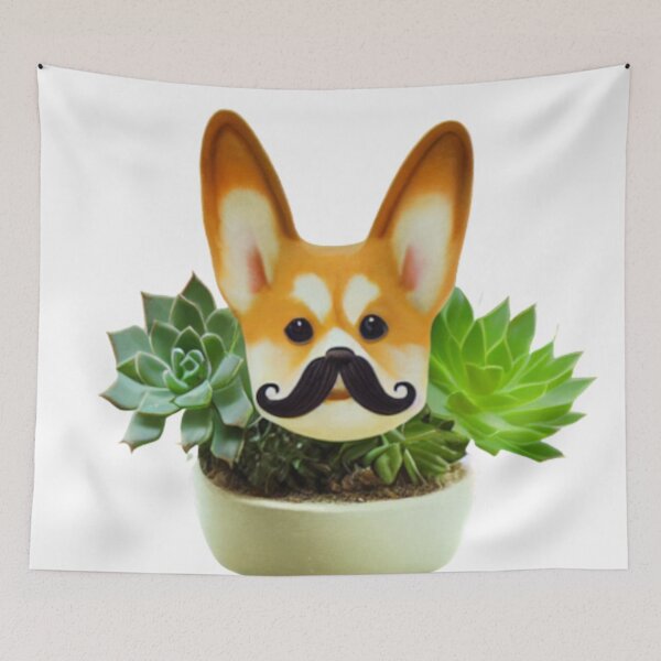 Item preview, Moustache Corgi Succulent designed and sold by Paint-of-Heart.