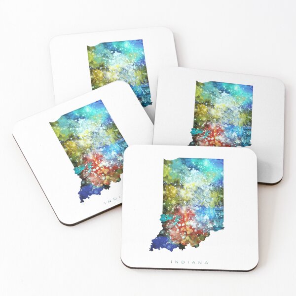 Item preview, Indiana Map Watercolor Painting designed and sold by InkistPrints.
