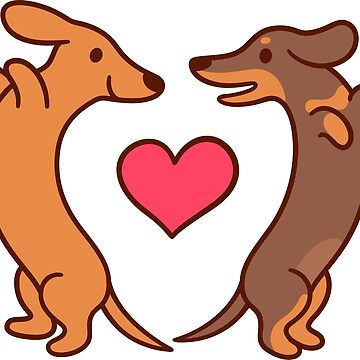 Artwork thumbnail, Cute cartoon dachshunds in love by irmirx