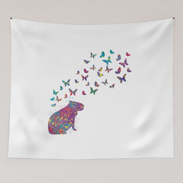 Item preview, Carpincho con salpicaduras de colores de mariposas designed and sold by ArlacV.