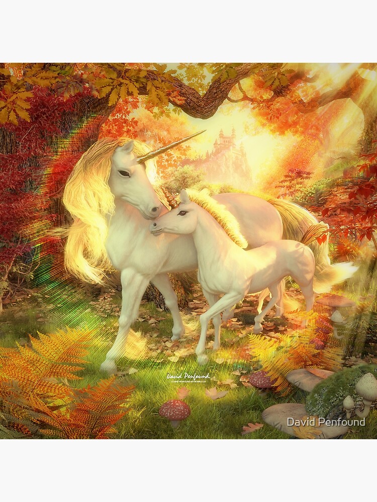 Discover Autumn Unicorns Premium Matte Vertical Poster