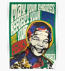 Nelson Mandela Pscyhedelic Pop Art Poster