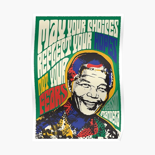 Nelson Mandela Pscyhedelic Pop Art Poster