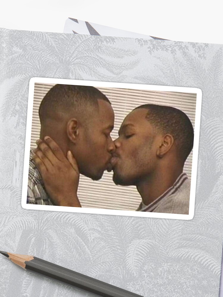Two Black Men Kissing Meme Stickers By Jridge98 Redbubble.