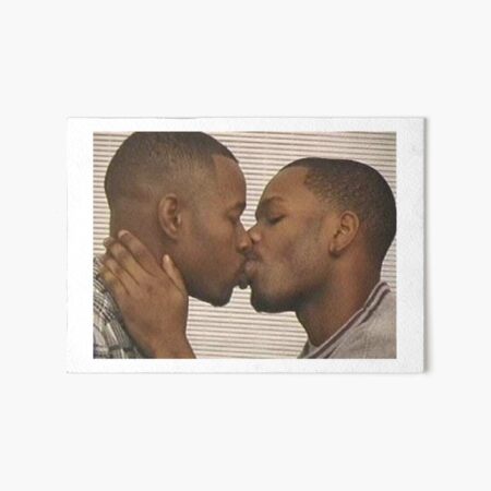 Two Black Men Kissing Meme Art Board Print