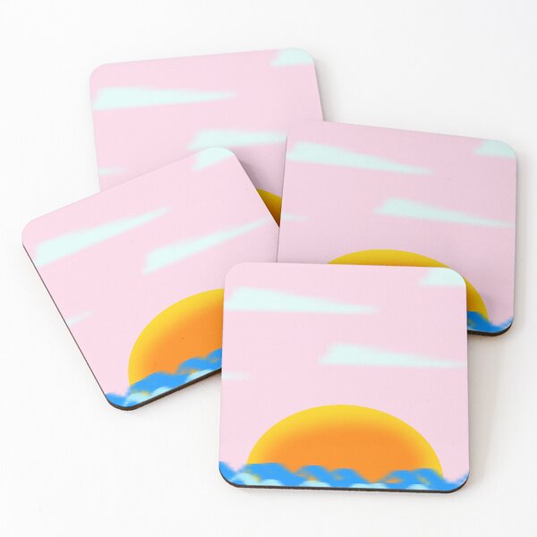 Item preview,  Watercolor Yellow Orange Beach Sunset Sky,sunset pink sky,tropical beach sunset, designed and sold by Tamas Das.