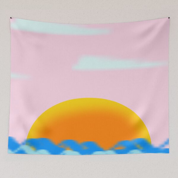 Item preview,  Watercolor Yellow Orange Beach Sunset Sky,sunset pink sky,tropical beach sunset, designed and sold by Tamas Das.