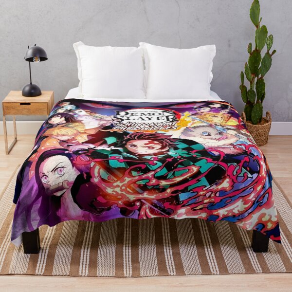 Funny Anime Demon Slayer T Shirt Fleece Blanket by Anime Art