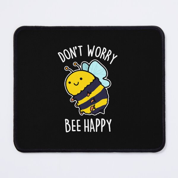 Item preview, Don't Worry Bee Happy Funny Bee Puns (Dark BG) designed and sold by punnybone.