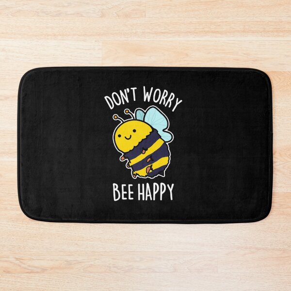 Item preview, Don't Worry Bee Happy Funny Bee Puns (Dark BG) designed and sold by punnybone.