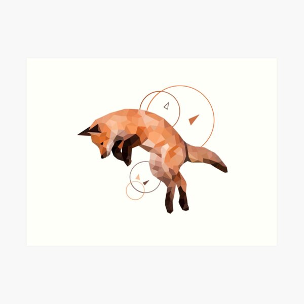 Jumping fox Art Print