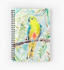 Cutie the Orange-bellied Parrot by Barbra Ignatiev Spiral Notebook