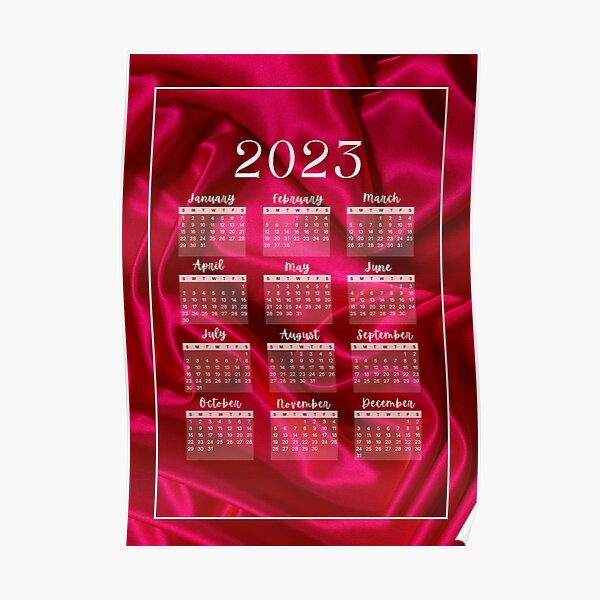 "Aesthetic calendar 2023" Poster for Sale by Akumajem Redbubble