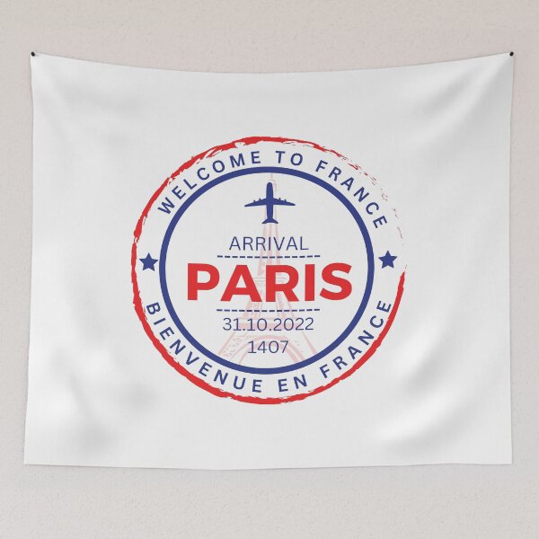 Item preview, Paris France Passport Stamp Travel designed and sold by Supra Designs.
