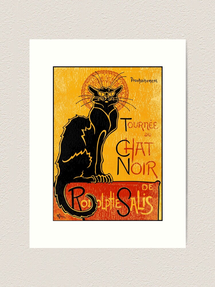 Vintage Tournee Du Chat Noir Black Cat Tshirt For Halloween Art Print By Suvil Redbubble