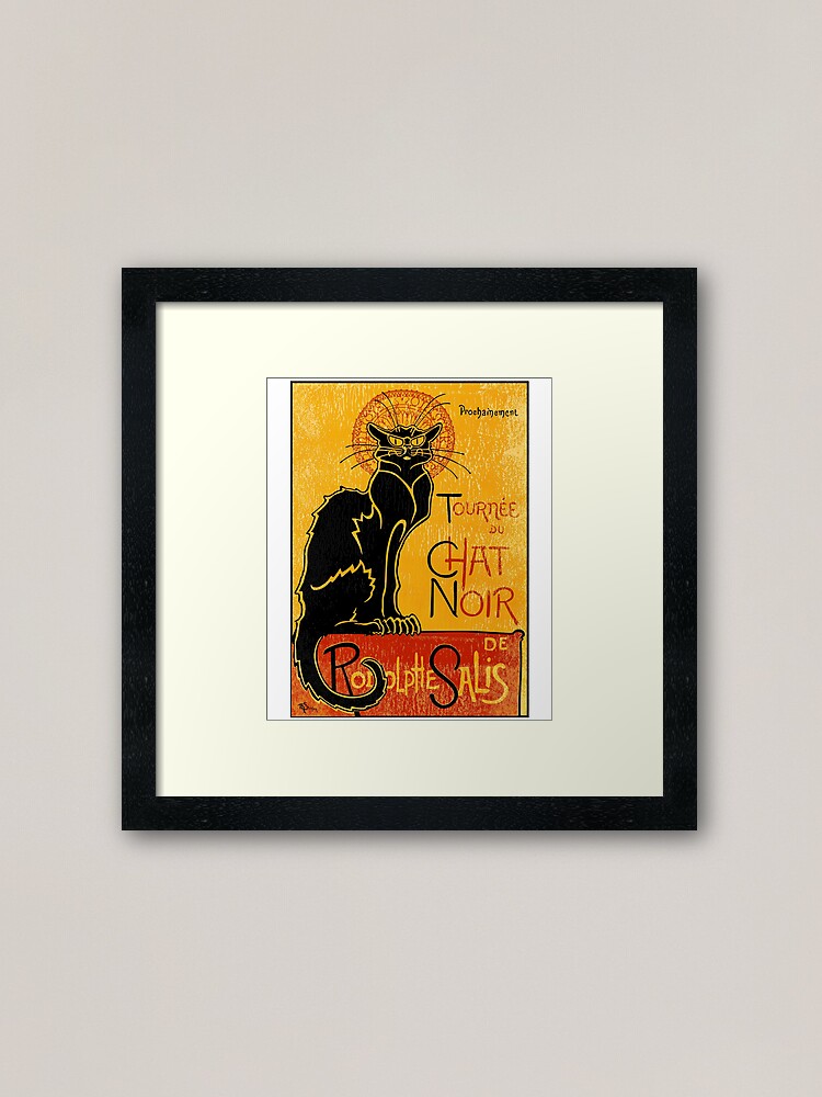 Vintage Tournee Du Chat Noir Black Cat Tshirt For Halloween Framed Art Print By Suvil Redbubble