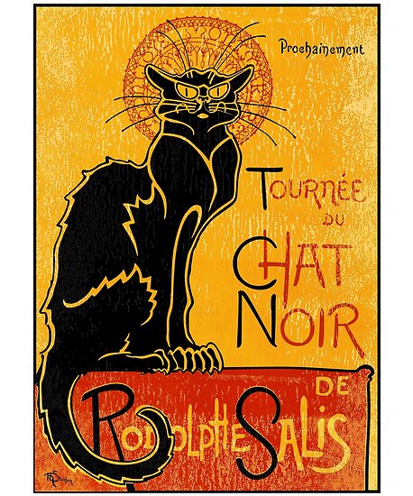 Vintage Tournee Du Chat Noir Black Cat Tshirt For Halloween Poster By Suvil