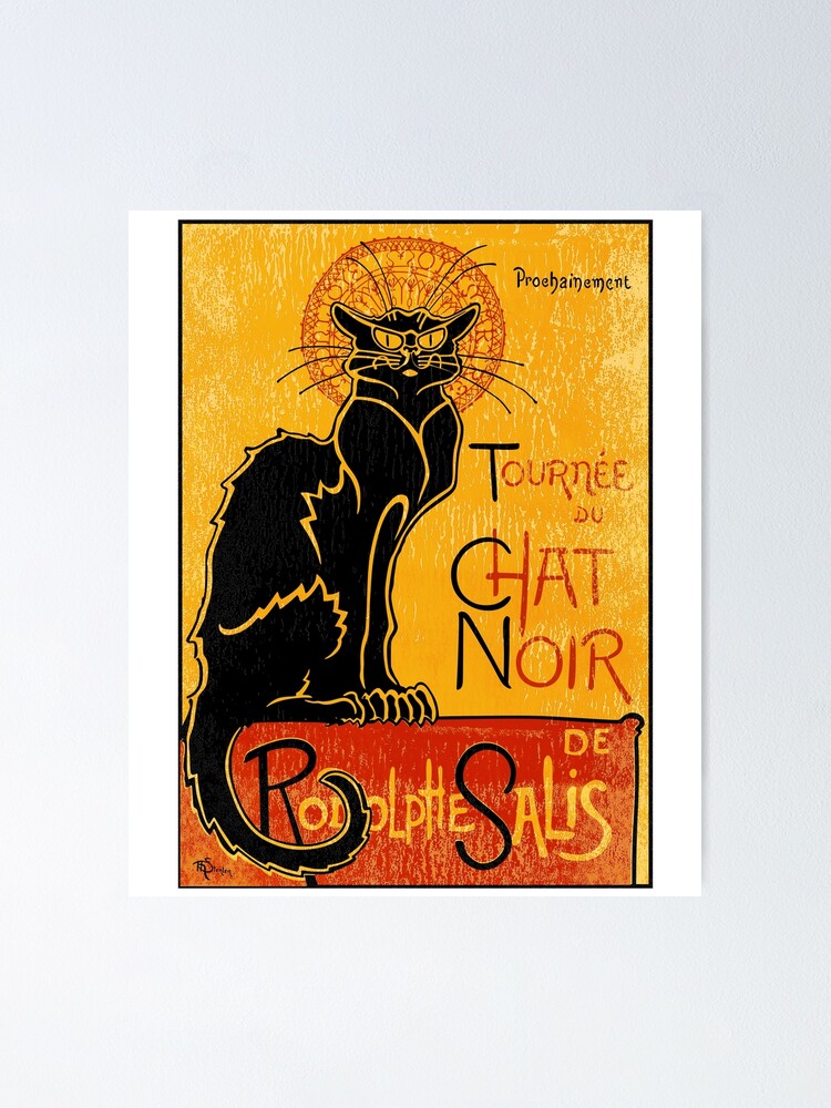 Vintage Tournee Du Chat Noir Black Cat Tshirt For Halloween Poster