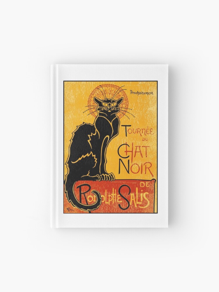 Vintage Tournee Du Chat Noir Black Cat Tshirt For Halloween Hardcover Journal By Suvil Redbubble